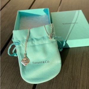 Tiffany & Co. Sterling Silver Square Cushion Pendant 16” Necklace